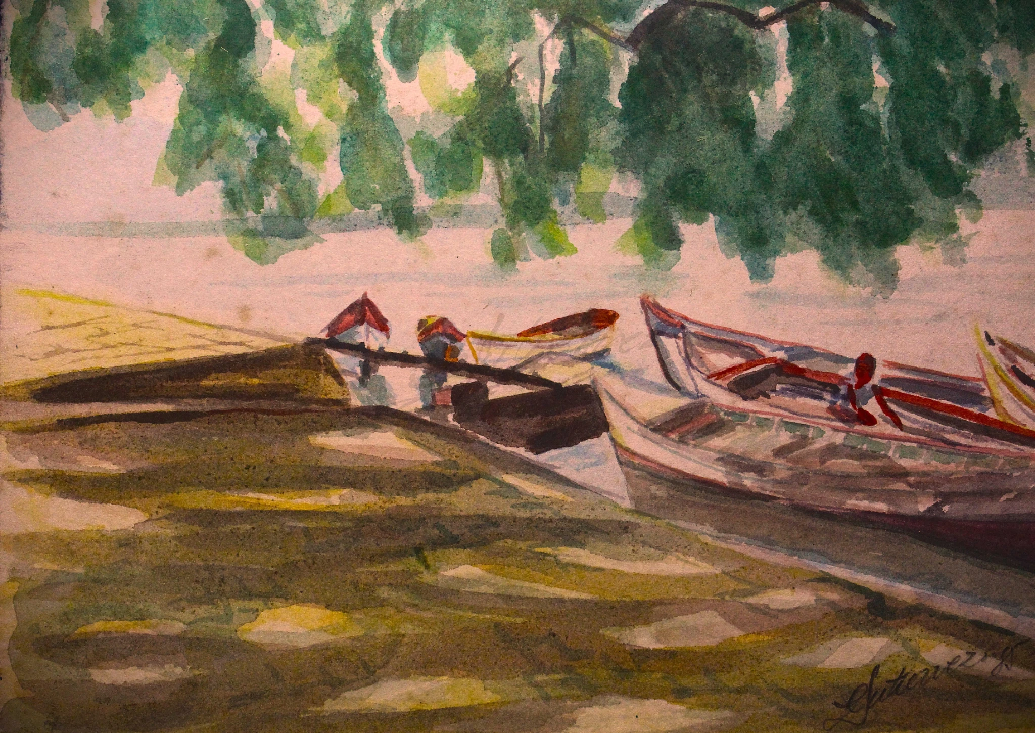 Barcos à Margem, Aquarela