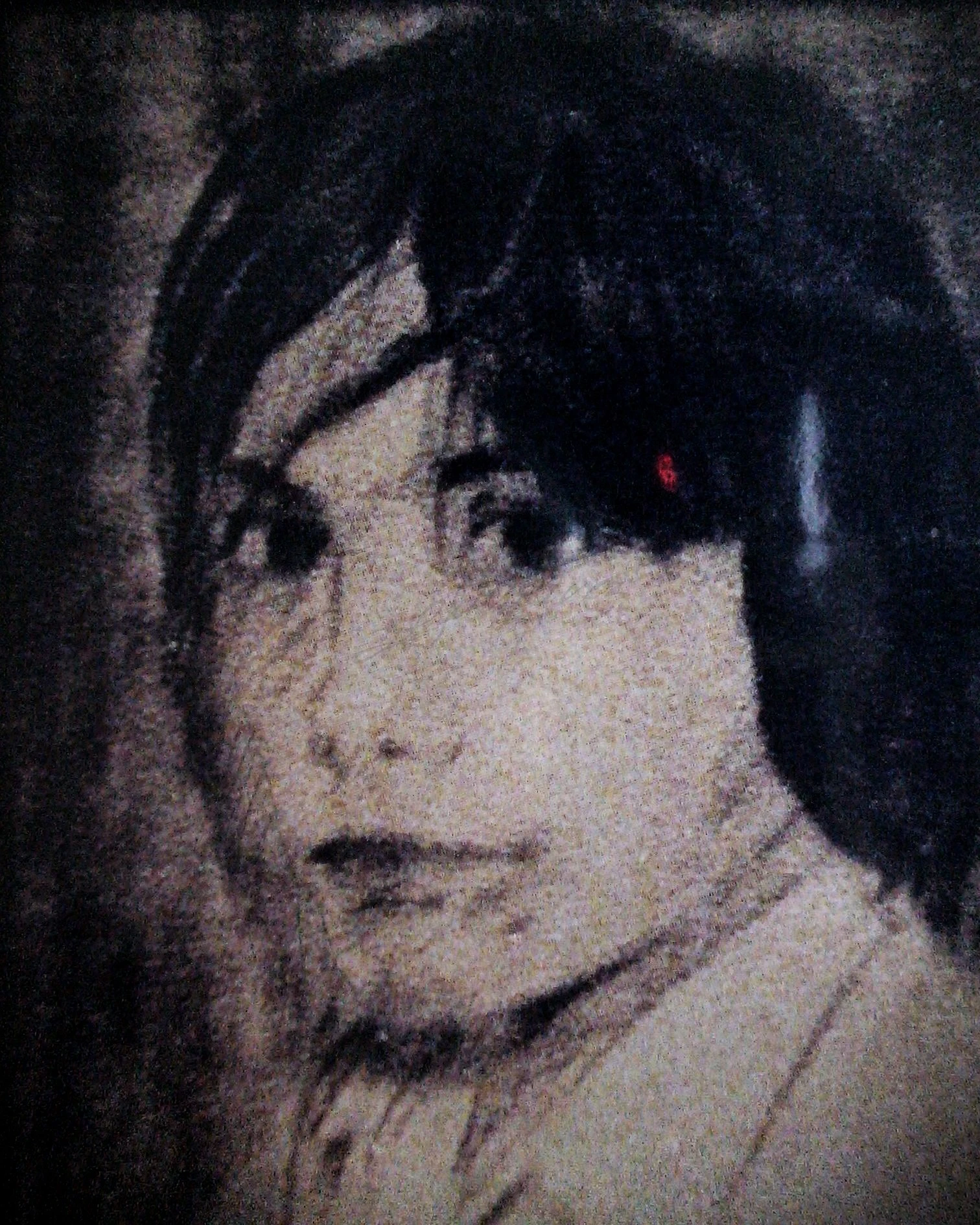 Retrato  à crayon, Carvão/Crayon