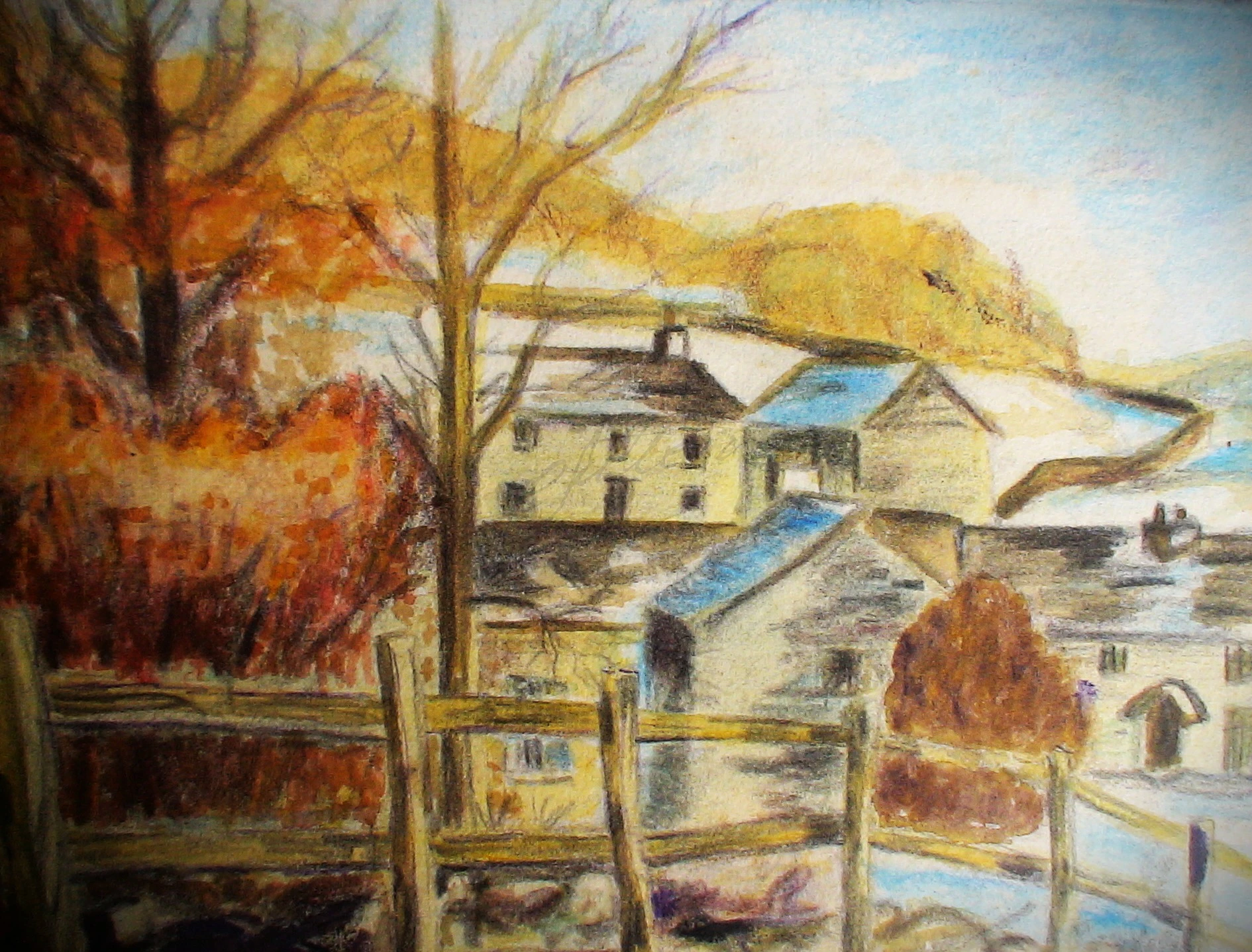 Vila de Outono, Aquarela