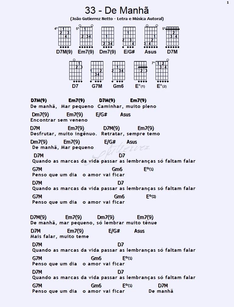 33- De Manhã, Música