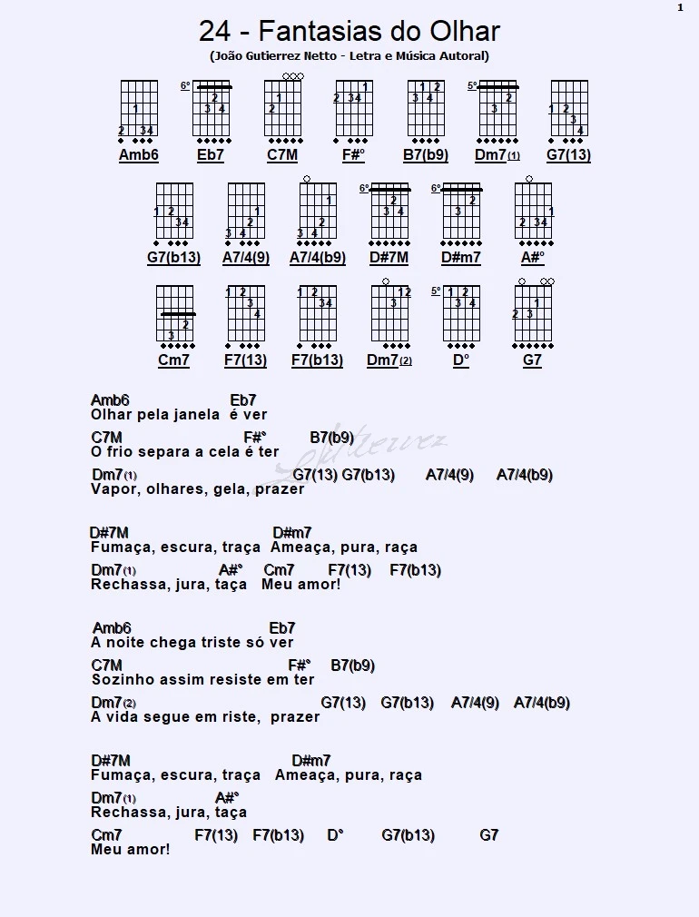 24 - Fantasias do Olhar, Música